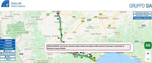 Autostrada ancora nel caos: chiuso nuovamente il tratto dell'A6 tra Altare e Savona