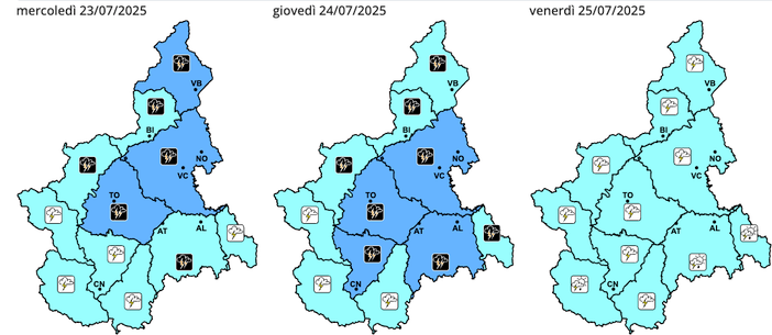 Per oggi e domani temporali anche molti forti in diverse zone del Piemonte