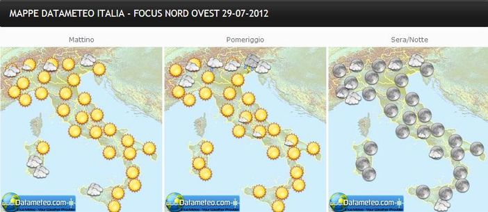 Previsioni del tempo di Datemeteo: la situazione di domenica e lunedì
