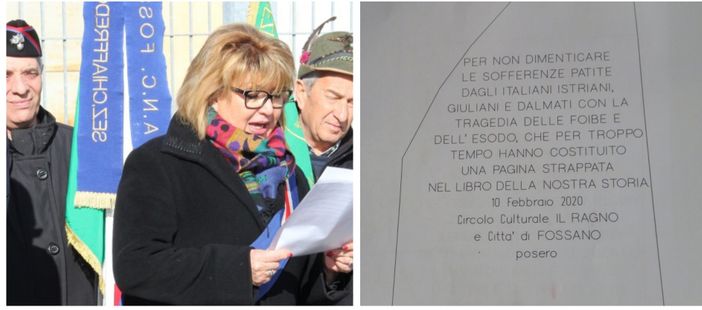 A Fossano un cippo per non dimenticare i Martiri delle Foibe