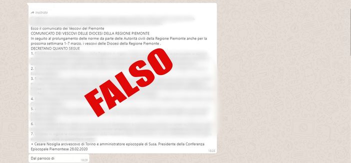 Il falso comunicato di Monsignor Nosiglia circolato in rete