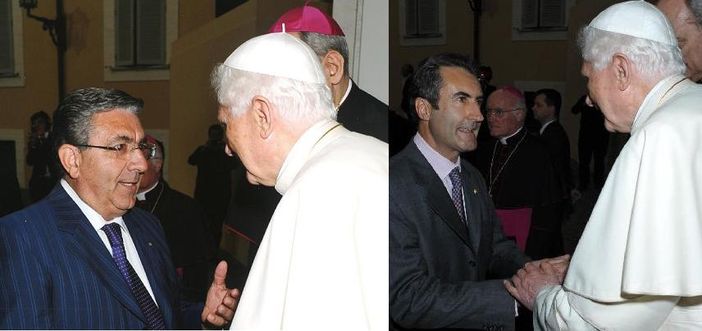 Giovanni Negro e Tullio Ponso con papa Ratzinger