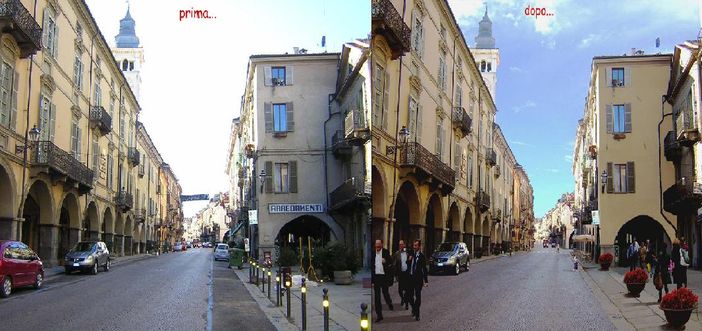 La piazzetta del Grano prima e dopo il restauro