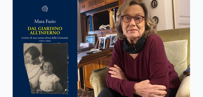 A sinistra una foto di Lore e Anneliese (copertina del libro) e a destra Mara Fazio