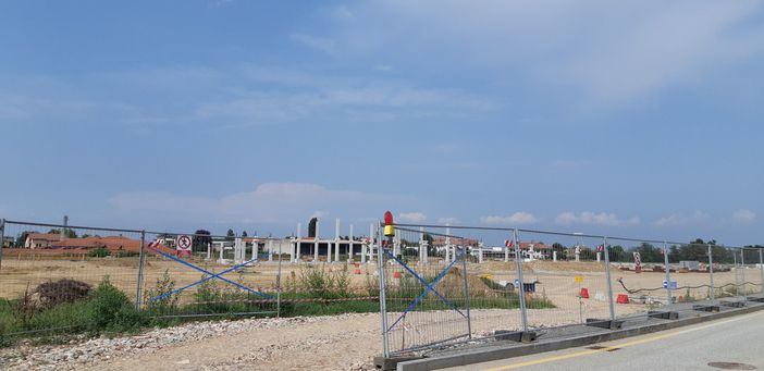 Saluzzo, il cantiere dell'area commerciale Dimar in via Pignari