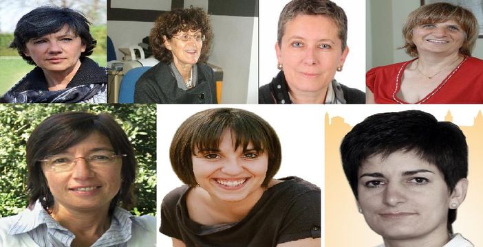 Le sette donne più votate alle Amministrative di Cuneo: Da sinistra in alto: Gabriella Roseo, Franca Giordano, Patrizia Manassero, Liliana Meinero, Paola Olivero, Rebecca Ghio e Sara Marchisio (non sono in ordine di preferenze ottenute)