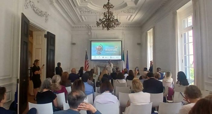 Un momento della conferenza stampa tenutasi a NY a cui è seguito il buffet per 100 ospiti organizzato dal Comune