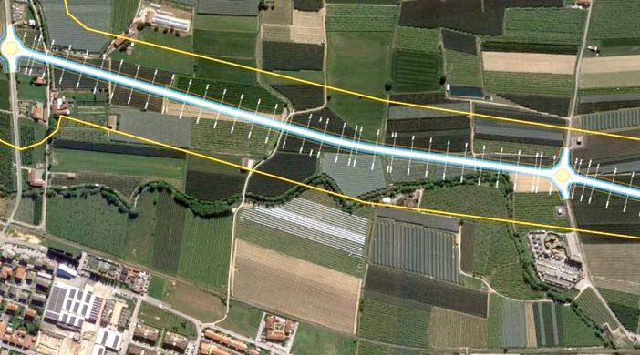 Il percorso della variante (Sett. Viabilità Provincia)