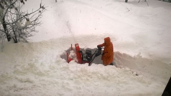 Luca al lavoro a Desertetto, dove vive con la sua famiglia