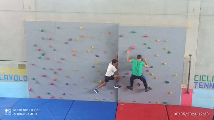 La parete di arrampicata inaugurata