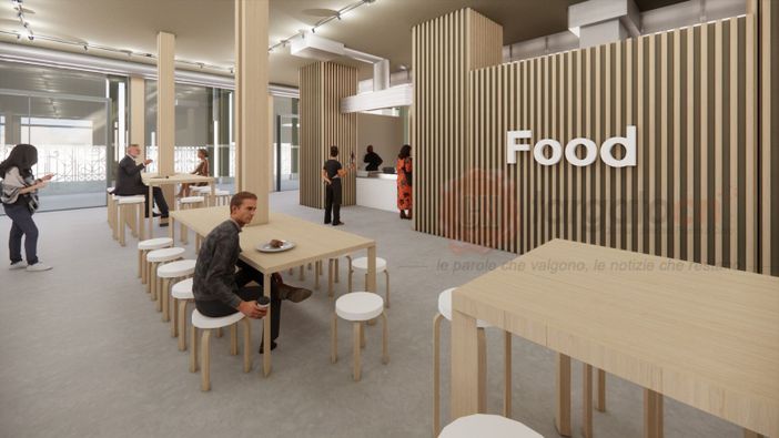 Una delle aree del mercato coperto, dallo studio di fattibilità