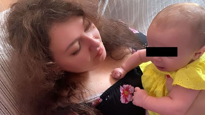 Mamma Nicole con la piccola Vittoria