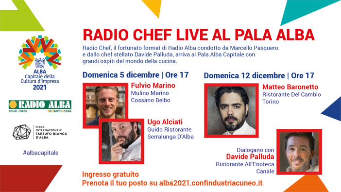 Radio Chef "live" con interviste esclusive al Pala Alba capitale: si parte con Ugo Alciati e Fulvio Marino