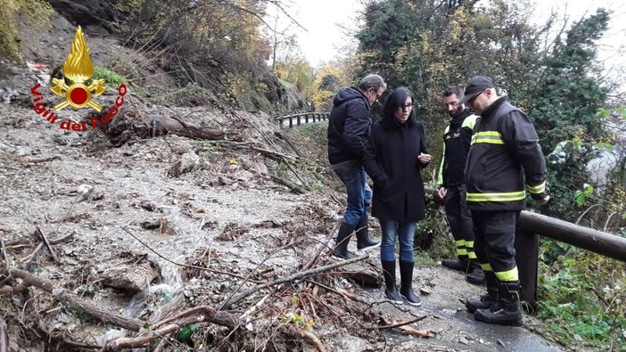 Il sopralluogo di ieri sulla frana e i le foto aeree scattate dal drone