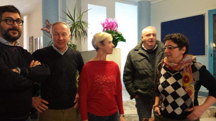 Saluzzo, inaugurata la gestione Uisp della Piscina; Mauro Calderoni, Franco Demaria, Mariella Marengo, Giorgio Pons, Silvana Cravero Saluzzo, inaugurata la gestione Uisp della Piscina; Mauro Calderoni, Franco Demaria, Mariella Marengo, Giorgio Pons, Silvana Cravero