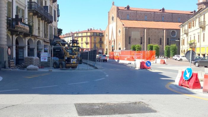 Saluzzo, piazza Risorgimento - lavori in corso