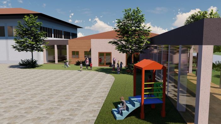 Il rendering della nuova scuola dell'infanzia
