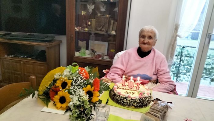 Francesca Nannarone, lo scorso febbraio quando ha compiuto 107 anni Francesca Nannarone, lo scorso febbraio quando ha compiuto 107 anni