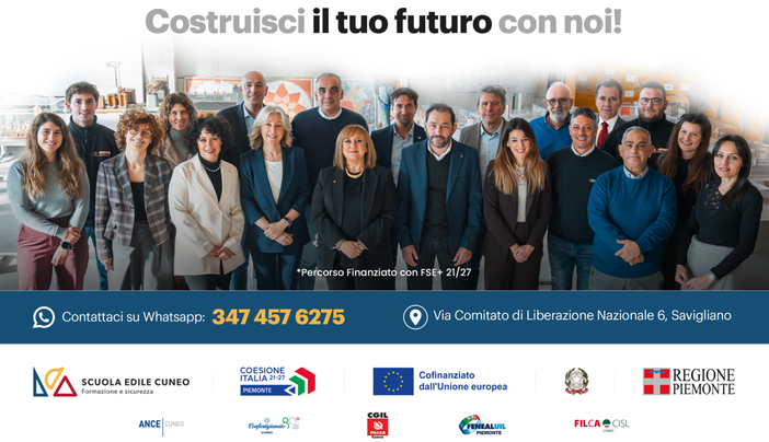 Formedil Cuneo: aperte le iscrizioni al triennio di formazione professionale edile Formedil Cuneo: aperte le iscrizioni al triennio di formazione professionale edile
