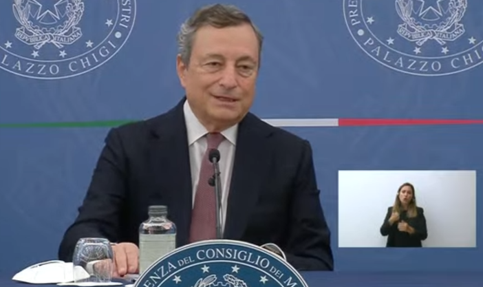 Mario Draghi in conferenza stampa