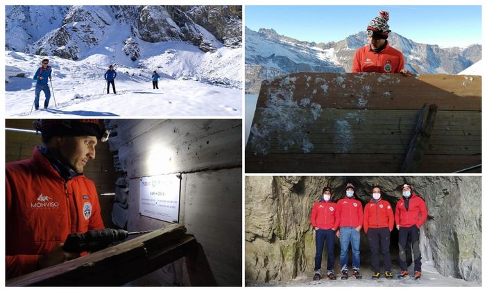 Le Guide Alpine al lavoro al Buco di Viso