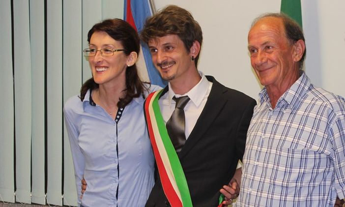 La Giunta di Brondello: Dora Perotto, Flavio Secco e Anselmo Giusiano