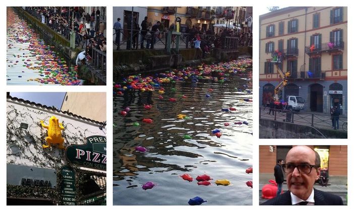 Immagini di Cracking Art ai Navigli di Milano