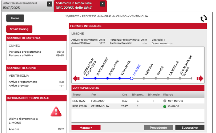 Quotidiani disservizi sulla Cuneo-Ventimiglia: la corsa delle 8.41 partita con un'ora di ritardo Quotidiani disservizi sulla Cuneo-Ventimiglia: la corsa delle 8.41 partita con un'ora di ritardo