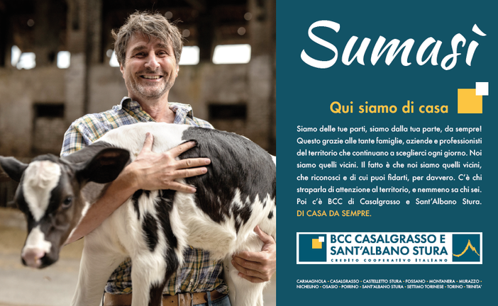 Sumasì, il 15 settembre al via la campagna di comunicazione della BCC di Casalgrasso e Sant’Albano Stura Sumasì, il 15 settembre al via la campagna di comunicazione della BCC di Casalgrasso e Sant’Albano Stura
