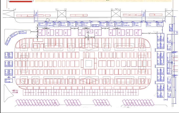 In viola il nuovo posizionamento delle 21 bancarelle nel periodo del Carnevale