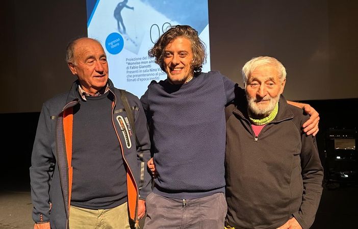 Nino Viale con il regista Fabio Gianotti e Nino Perino