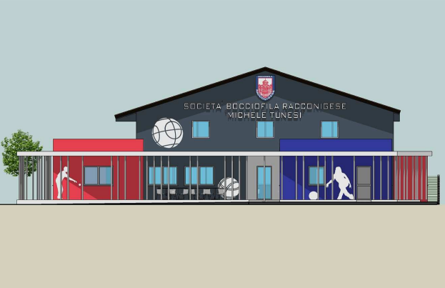 La grafica del progetto per il nuovo bocciodromo di Racconigi