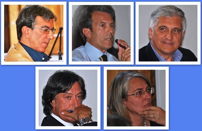 In senso orario, partendo in alto  sinistra: Stefano Quaglia, Carlo Savio, Danilo Rinaudo, Daniela Contin e Domenico Andreis