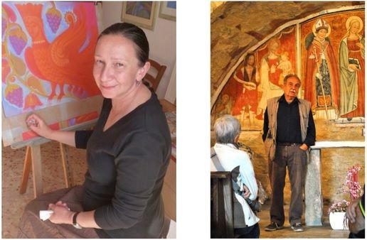 Sacre icone russe ed illustrazioni di antichi affreschi nelle Langhe