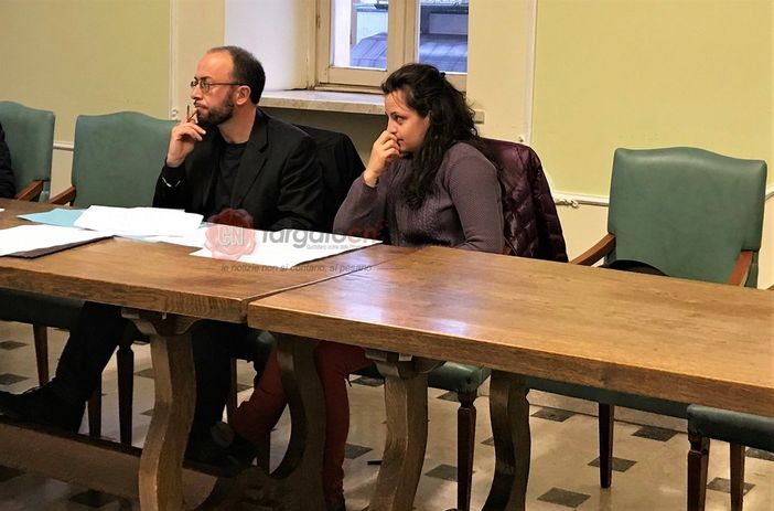 Fabio Gottero ed Anna Rudari durante l'ultimo Consiglio comunale