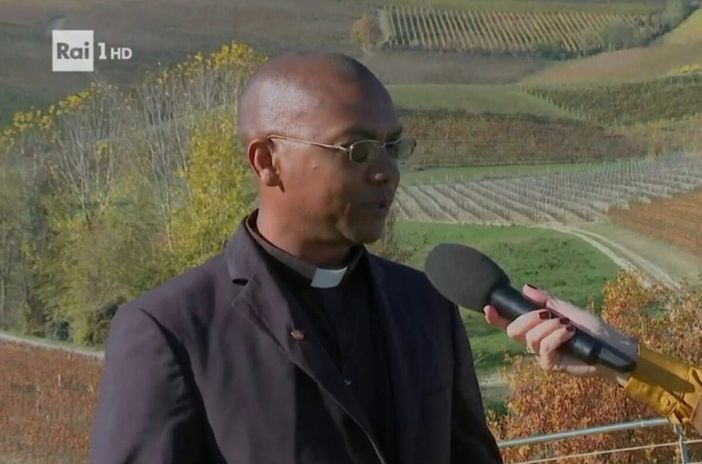 Padre Kessy Baltazary ospite della trasmissione "Porta a porta"