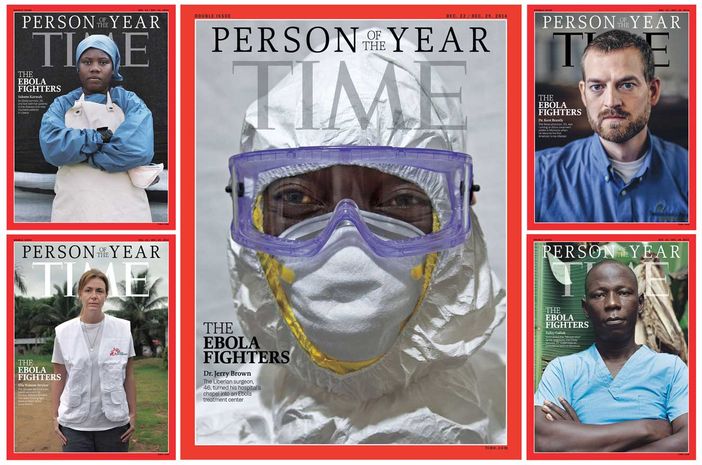 La copertina del Time dedicata ai combattenti di Ebola