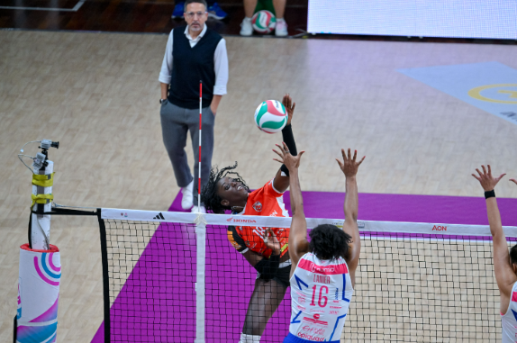 L'opposta Bintu Diop in azione nel match contro Milano (foto di Danilo Ninotto)