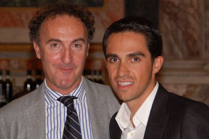 Sergio Trossarello con Alberto Contador Sergio Trossarello con Alberto Contador