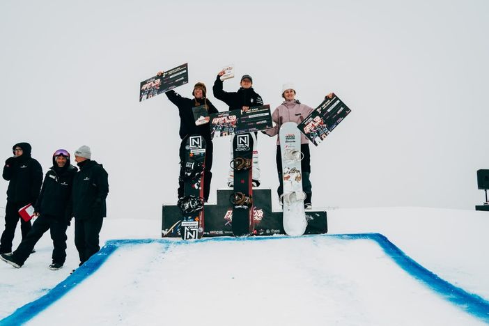 Il podio Coppa Europa di Slopestyle a Prato Nevoso Il podio Coppa Europa di Slopestyle a Prato Nevoso