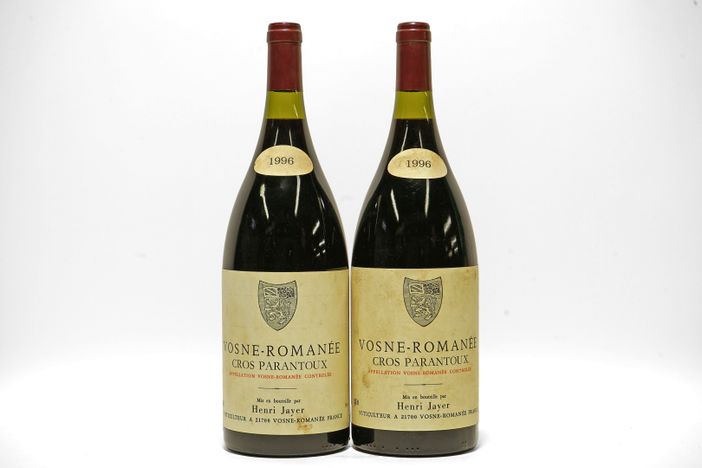 Base d’asta a 36mila euro per il lotto composto da due magnum di Vosne-Romanée Cros Parantoux 1996 Henri Jayer