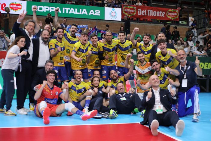 La gioia dei giocatori di Brescia vincitori della Coppa Italia (Foto: Margherita leone)
