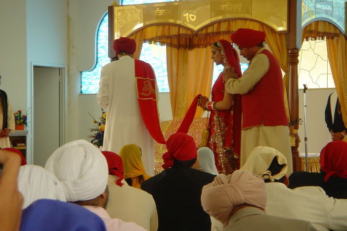 Un matrimonio Sikh in un'immagine di repertorio