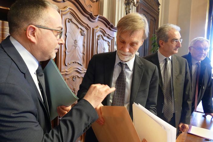 Il direttore Giuseppe De Masi con il ministro alle Infrastrutture, Graziano Delrio