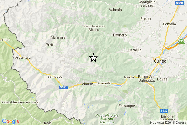 Forte scossa di terremoto avvertita in tutto il cuneese: 3,5 l'intensità registrata