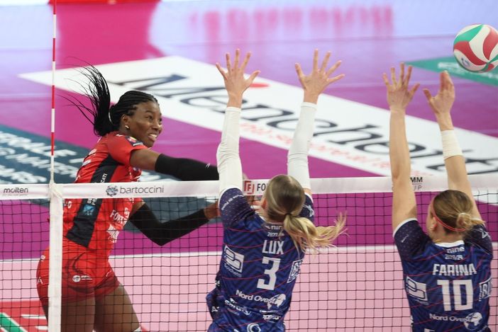 Una immagine del match (ufficio stampa Bartoccini Perugia)