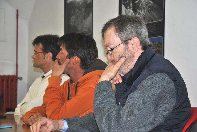 L'opposizione consiliare di Crissolo: da sinistra Fabrizio Bessone, Marco Curti e Massimo Ombrello