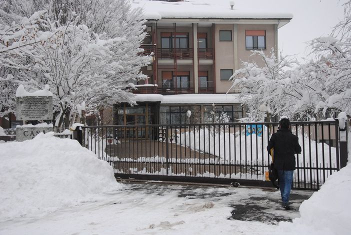 La casa di riposo di Paesana sotto la neve
