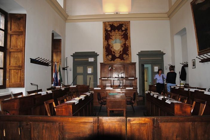 La Sala Consiliare del Palazzo Municipale di Saluzzo