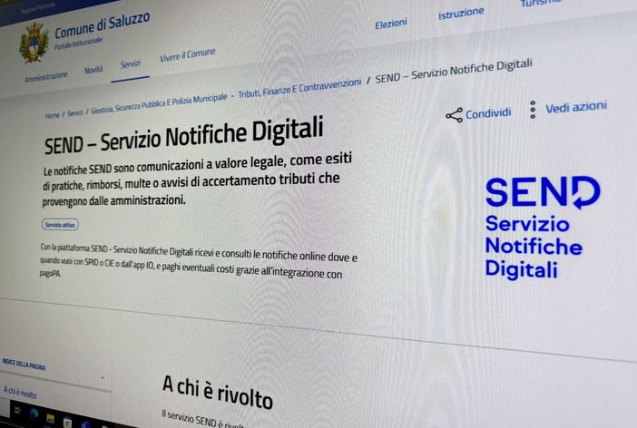 Anche a Saluzzo il servizio "Send" per spedire e ricevere gli atti con valore legale